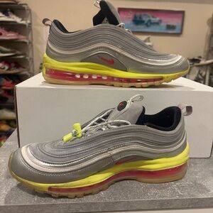 Nike Kids Shoes in Gray, Yellow, and Red